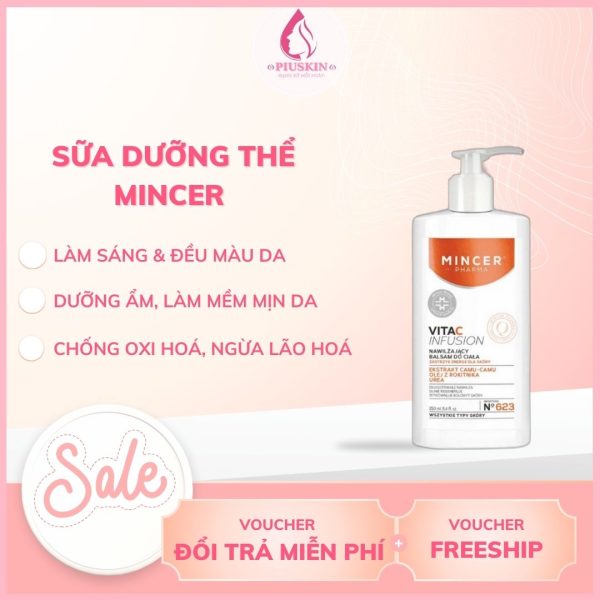 Kem Body Lotion Dưỡng Trắng & Chống Lão Hoá Mincer Pharma Vita C Infusion Body Lotion